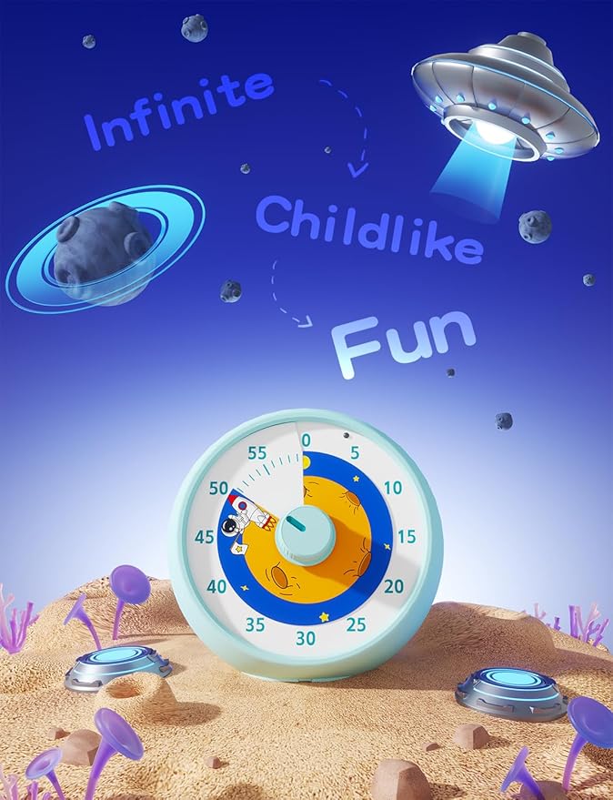 Visual Timer for Kids, 60-Minute Countdown Timer for Classroom Office Kitchen