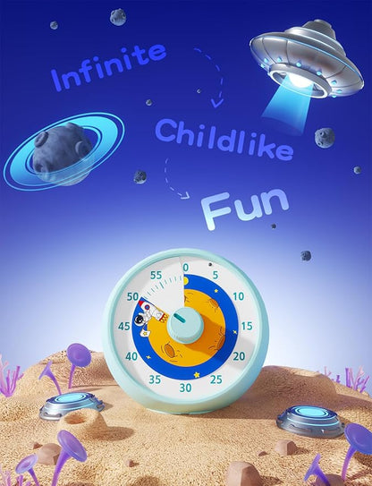 Visual Timer for Kids, 60-Minute Countdown Timer for Classroom Office Kitchen