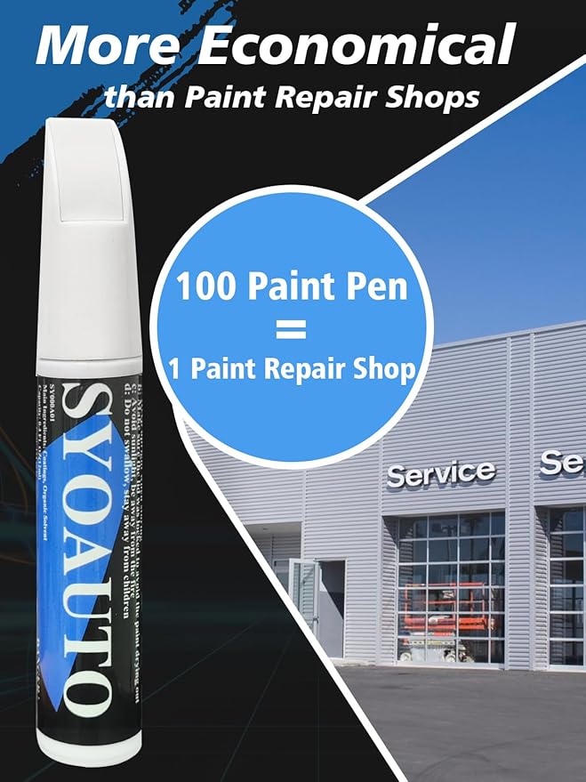 SYOAUTO Summit White GAZ Touch Up Paint Fit for Chevrolet or GMC Auto Touch up Paint Car Scratch Repair Pen Brush and Tip 2 in 1 (Summit White GAZ)