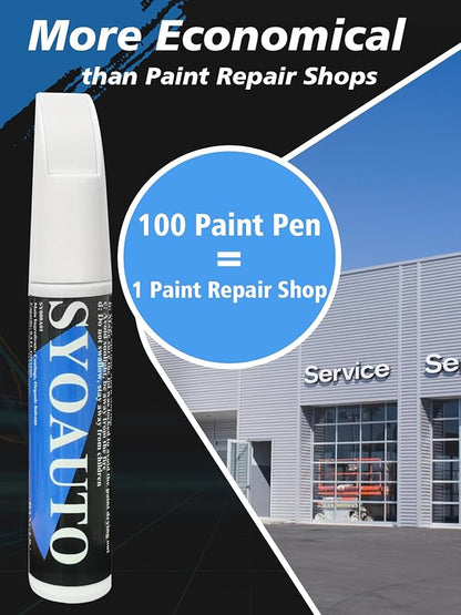 SYOAUTO Summit White GAZ Touch Up Paint Fit for Chevrolet or GMC Auto Touch up Paint Car Scratch Repair Pen Brush and Tip 2 in 1 (Summit White GAZ)