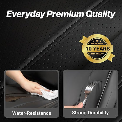 Coverland Custom Truck Car Seat Covers Front Seats for [2020-2026 Sierra 2500HD, 3500HD Crew, Double Cab Front Bucket Seats Rear 40/60 Split Cushion] - Premium Seat Protector [Front-Black]