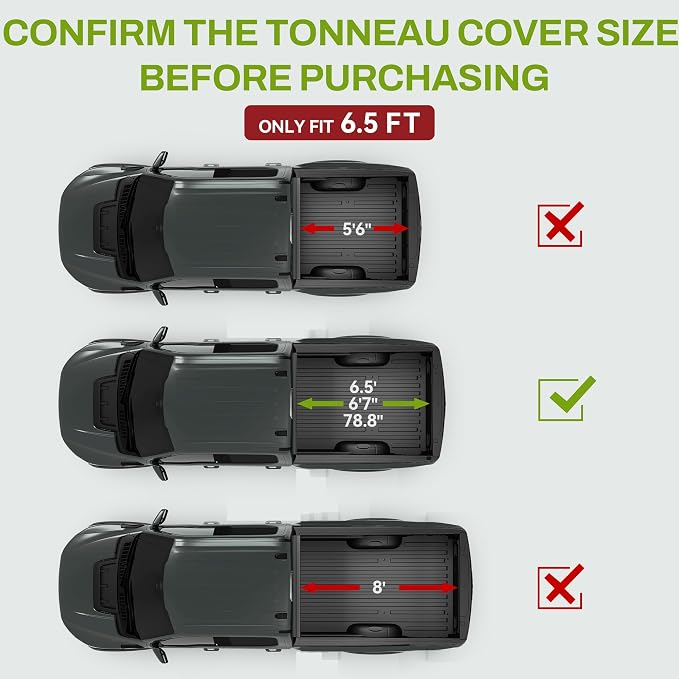 AUTOSAVER88 Hard Quad Fold Truck Bed Tonneau Cover Fit for Ford F-150 F150 2015-2026 with 6.5ft Bed Excl. Raptor Series
