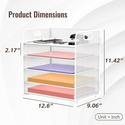 2 Pack 5-Tier White Desk Organizer