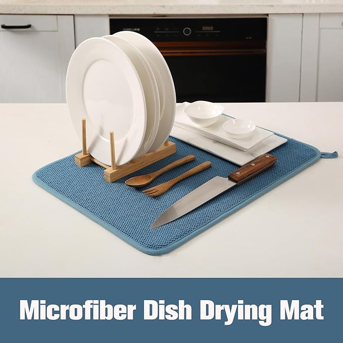 2 Pack Microfiber Dish Drying Mat