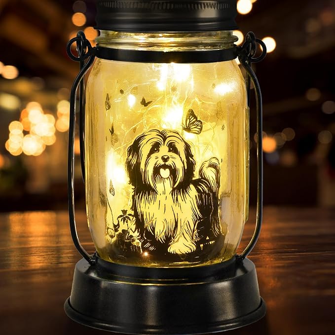 kyoryuger Shih Tzu Gifts for Women/Men Shih Tzu Solar Lanterns Dog Mom Birthday Dog Lovers Lantern Pet Loss Pet Memorial Lights Solar Garden Decoration for Yard, Patio,Backyard,Porch Torches Light