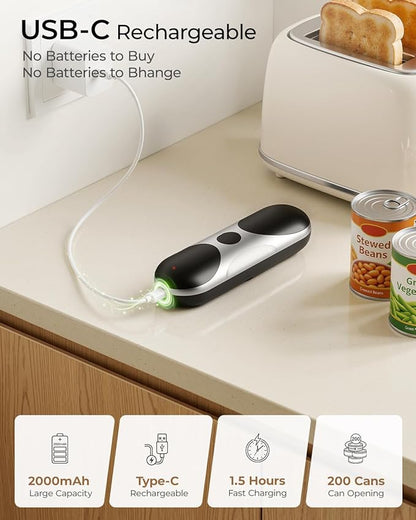 Electric Can Opener, One-Touch Automatic Can Opener, USB Rechargeable Electric