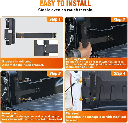 Nilight Truck Bed Tool Box Left Driver Side Truck Toolbox Fit for Chevrolet Silverado GMC Sierra 1500 2500 3500 2007-2018 Swing Case Truck Bed Storage Box w Lockable Lid Waterproof Wheel Well Toolbox