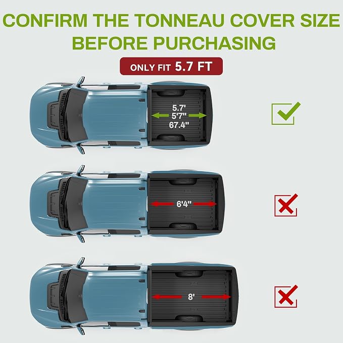 AUTOSAVER88 Soft Tri-fold Truck Bed Tonneau Cover Compatible with 2009-2026 Dodge Ram 1500 (Incl. Classic & New) 5.7ft Bed Without Rambox