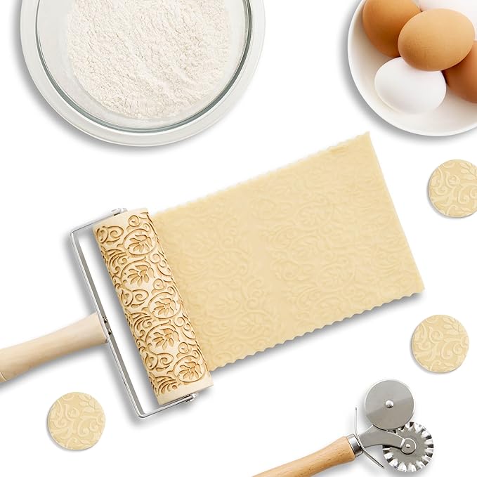 Mrs. Anderson’s Baking Mini Embossing Rolling Pin, Floral Scroll Design