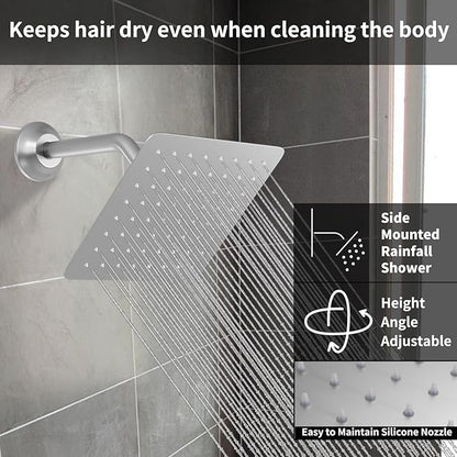 KATAIS Tempreature Display Shower System Brushed Nickel Shower Faucet Set