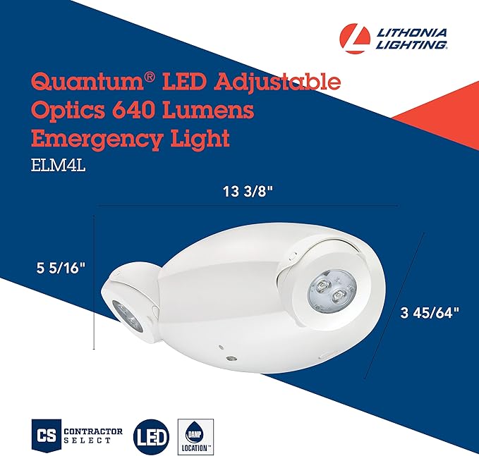 Lithonia Lighting Quantum Emergency Light, Contemporary Commercial LED