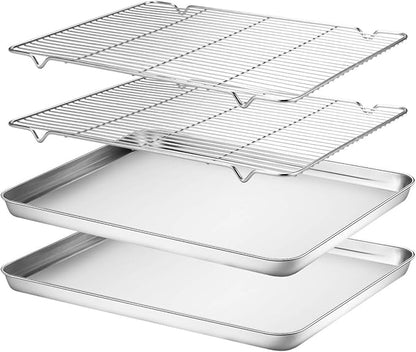 Wildone Baking Sheet & Rack Set, Stainless Steel Cookie Pan