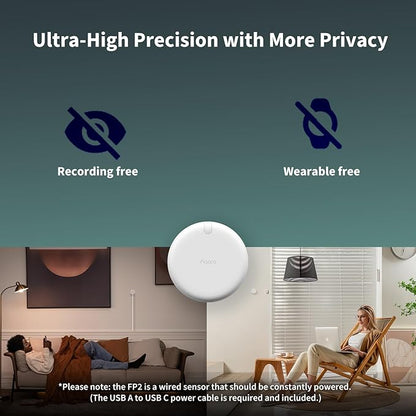 Aqara Presence Sensor FP2, mmWave Radar Wired Smart Motion Sensor, Zone