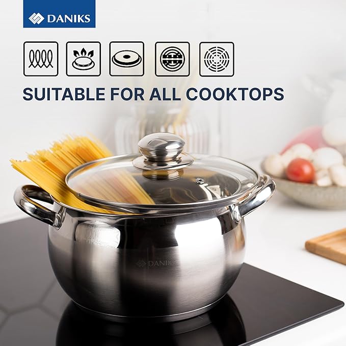 Daniks Classic 6-Piece Stainless Steel Cookware Set
