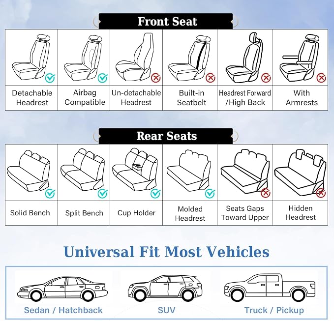 Coverado Front Seat Covers, Luxury Nappa Leather Seat Covers, Car Seat Covers Waterproof, 2 Pack Universal Seat Covers for Cars, Car Seat Protector, Driver Seat Cover Fit for Most Cars, Red