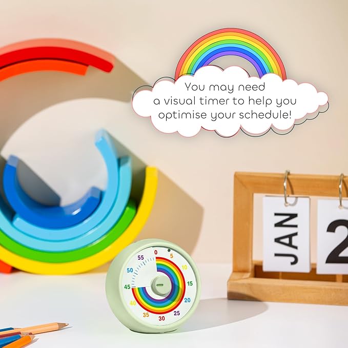 Visual Timer for Kids, 60-Minute Countdown Timer for Classroom Office Kitchen