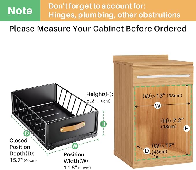 Pull out Cabinet Organizer, Heavy Duty Slide out Pantry Shelves Drawer Storage