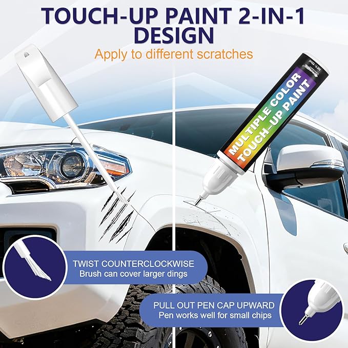 [2-PACK] Sterling Gray Metallic(UJ) for Ford Car Touch Up Paint,Pro-Grade Quick Drying-Mirror Polish Effect,Quick & Easy Premium Car Scratch Remover,Easy to Use