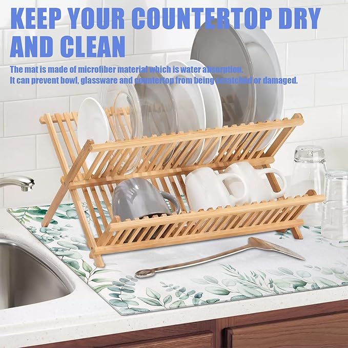 Sage Eucalyptus Dish Drying Mat