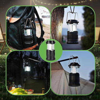 Lantern Collapsible Camping Light, Battery Operated Lanterns LED Super Bright for Power Outages Indoor Emergency Outdoor Camping Hiking Kit (COB-4)