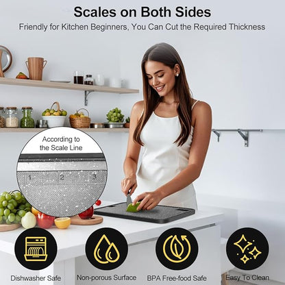 Plastic Cutting Board Dishwasher Safe, 2 Cutting Boards Large Cutting Board