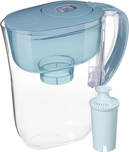 Brita Small 6 Cup Water Filter Pitcher, 1 BritaPlus Filter, Stone Blue