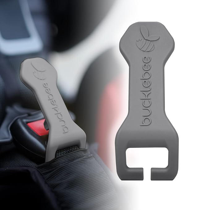 Bucklebee Easy Car Seat Buckle Release Aid for Children Unbuckle Car Seat Release Tool - Button Pusher - Opener for Nails (1 Pack Gray)