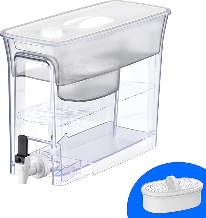 Waterdrop 35-Cup Slim Water Filter Dispenser, Large Capacity, 200-Gallon