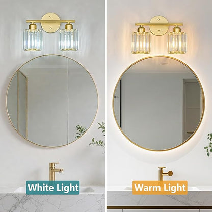 FDPBY Modern 2 Light Crystal Vanity Light, Compatible