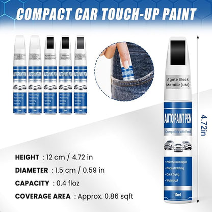 Agate Black Metallic (UM) Touch Up Paint for Cars, Compatible with Ford F-150/Explorer/Escape, 2-in-1 Car Scratch Repair Pen, Color Accurate, Quick Dry, Long-Lasting