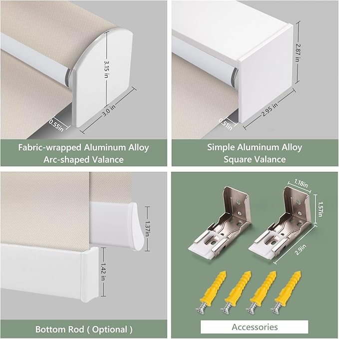 Zshine Motorized Blackout Window Blinds Customize Width Remote Control Wireless