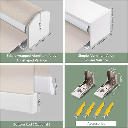 Zshine Motorized Blackout Window Blinds Customize Width Remote Control Wireless