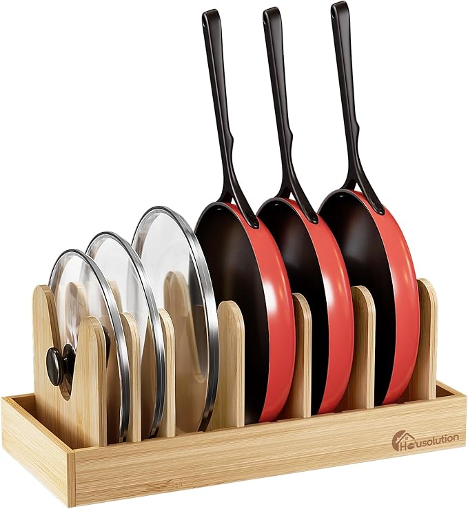 Housolution Bamboo Pot and Pan Organizer