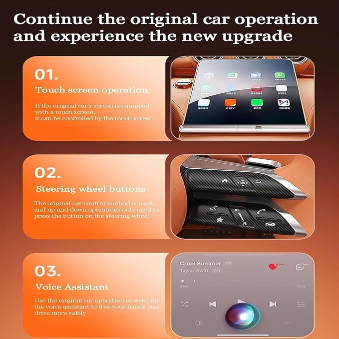 Wireless Carplay Adapter for Ford Ford GT 2018 2019 2020 2021 2022 2023, 2 in 1 Android Auto/Carplay Wireless Adapter Auto Reconnect Accessories,Black