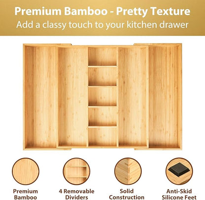 Umilife Extra Large Expandable Kitchen Drawer Organizer