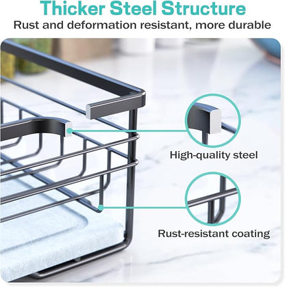 VABNEER Dish Drying Rack with Stone Drying Mat, Quick-Drying/Stainless/Super