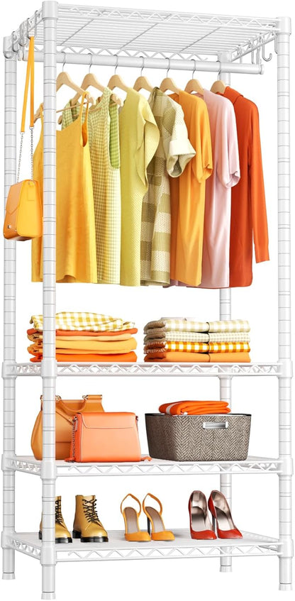 Ulif H4 Mini Portable Closet, 4 Tiers Freestanding Clothing Garment Rack