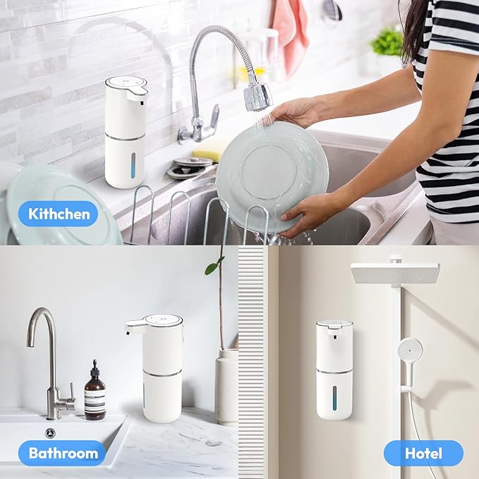 Automatic Soap Dispenser Touchless, Liquid Hand Soap Dispenser 12.8oz USB