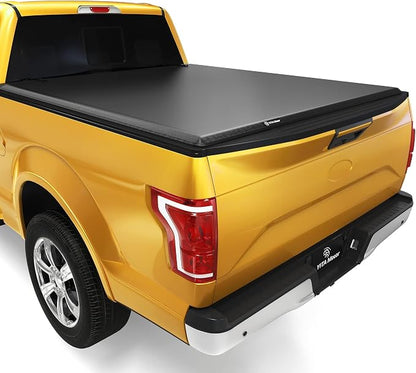 YITAMOTOR Soft Quad Fold Truck Bed Tonneau Cover Compatible with 1999-2016 Ford F-250 F-350 F-450 F250 F350 F450 Super Duty, Styleside 6.75 ft Bed