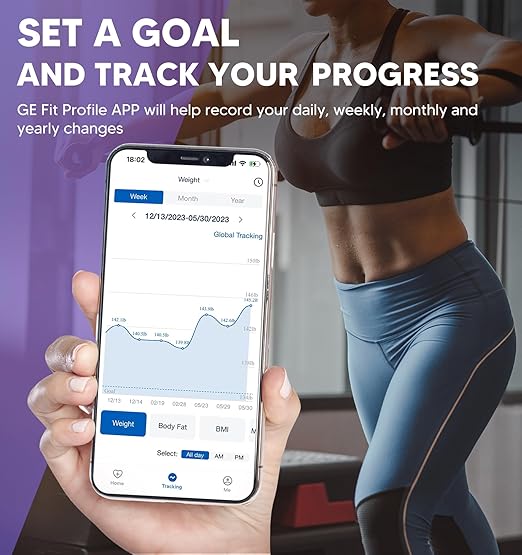GE Smart Scale for Body Weight: 8-Electrode Digital Bathroom Scale for Weight