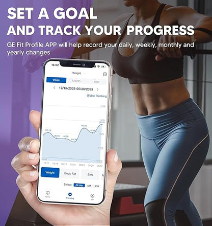 GE Smart Scale for Body Weight: 8-Electrode Digital Bathroom Scale for Weight