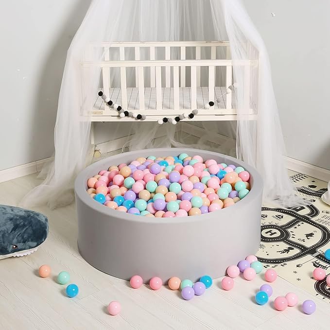 GOGOSO Ball Pits Balls for Toddlers Pack of 50 100 200 Plastics Shape Ball Non-Phthalate Non-BPA Non-Toxic 2.2-Inch Crush Proof Play Balls