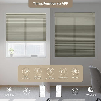 Boolegon No Drill Motorized Cellular Blinds