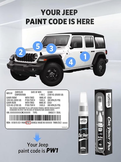Sunburst Orange Pearl(PV6/DV6) for Jeep Touch Up Paint Pen, 2 in 1 Car Scratch Remover with Pen Tip and Brush, Precise Color Match for Car Paint Scratch Repair, Quickly and Easily Fix Chips and Nicks