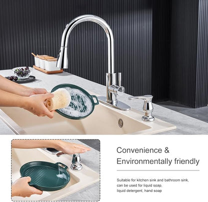 GAGALIFE Kitchen Sink Soap Dispenser Chrome, Under Sink Soap Dispenser