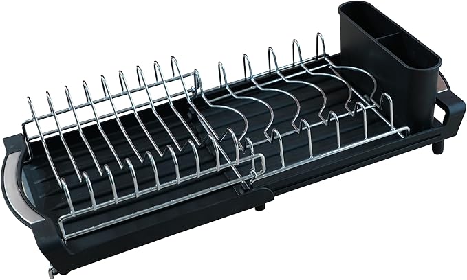 Dish Drying Rack Compact Expandable Double-Decker: Stainless, Rust-Proof