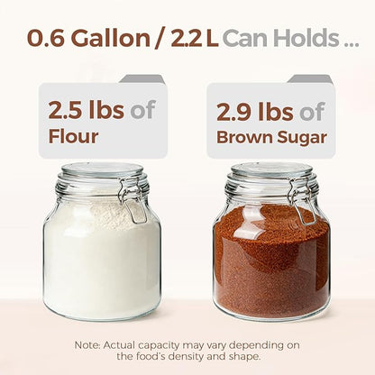 ComSaf 2-Pack 74oz Wide-Mouth Glass Jars