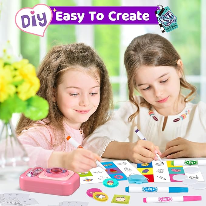 Puffy Sticker Maker Kit for Kids - Make Your Own 3D Stickers Ages 6-10 - Create DIY Craft Machine Unicorn Arts and Crafts Kits for Girls & Boys (60 Stickers)