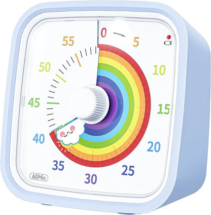 Yunbaoit Visual Timer with Protective Case, Rainbow Disk 60 Minute Countdown