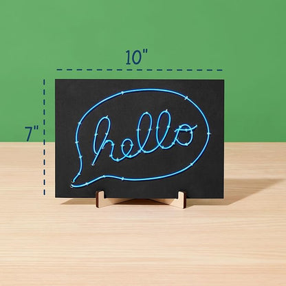 KiwiCo Light-Up Wire Art Kit - DIY Electroluminescent Signs, Fun Educational Science Craft for Kids | Includes EL Wires, Battery Packs, Design Templates, and Instructions | Make Your Own Neon Sign!